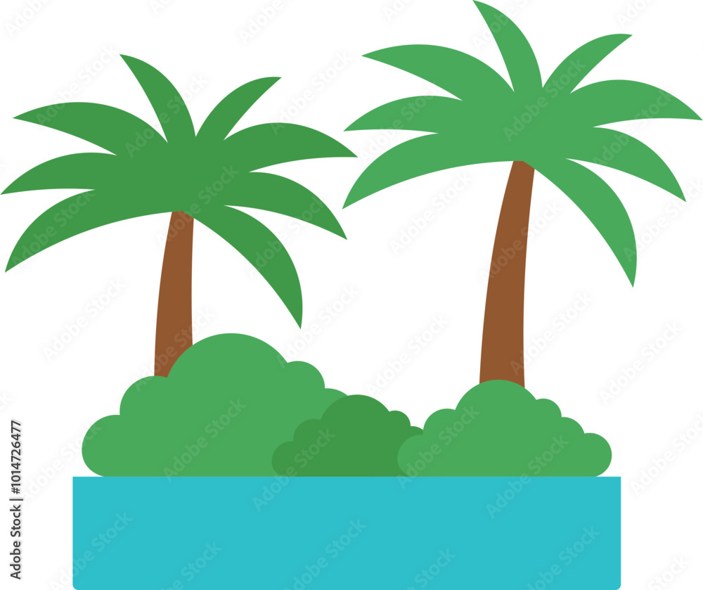 Obraz premium Forest with coconut tree illustration