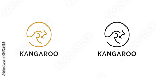 Creative kangaroo logo design with unique concept premium vector