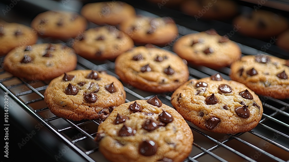 Freshly Baked Cookies Cooling on a Rack Freshly Baked Cookies Cooling on a Rack