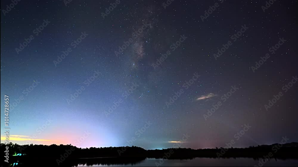 4K Time lapse of milky way over nature lake side 4K Time lapse of milky way over nature lake side