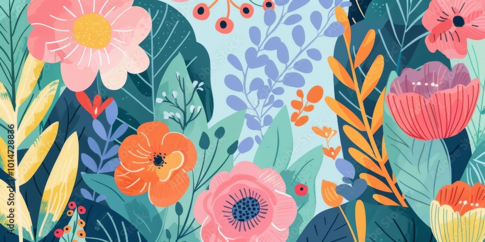 Whimsical hand-drawn flat lay cartoon design. Whimsical hand-drawn flat lay cartoon design.