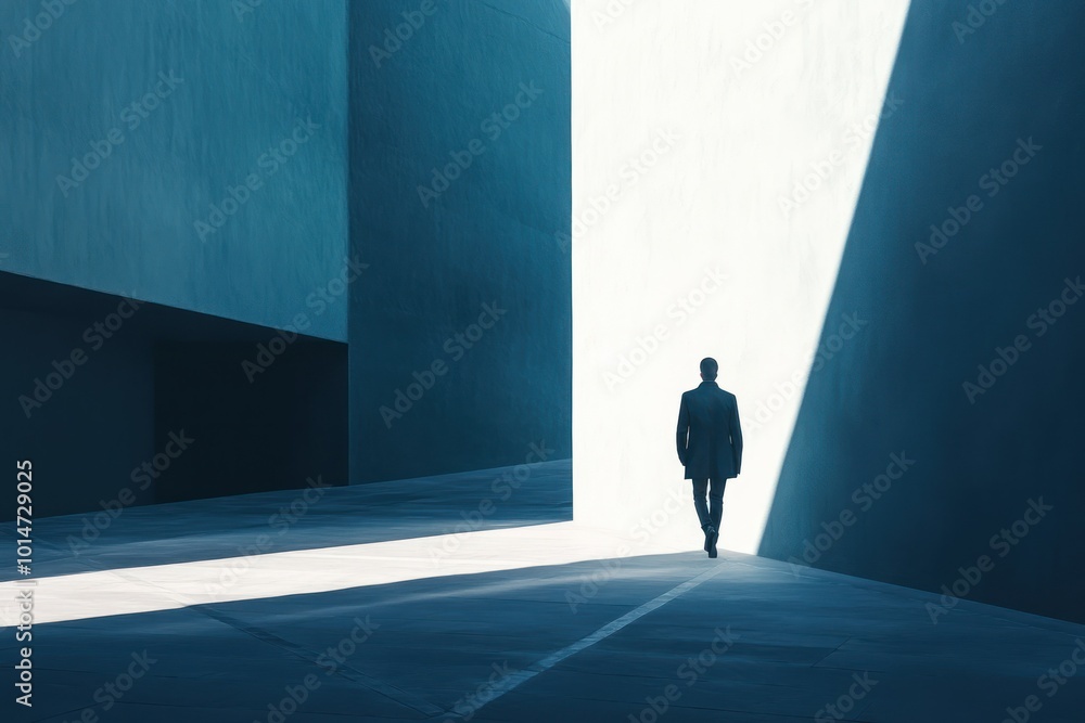 Obraz premium Abstract Figure in Geometric Environment