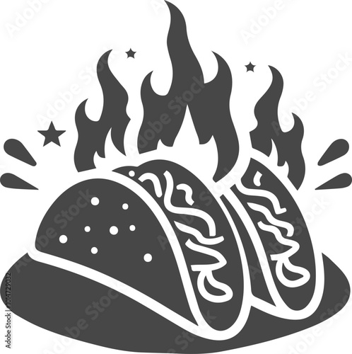 Tacos  Vector Silhouette Collection Fast food Vector illustration