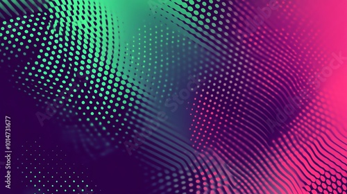 Wallpaper Mural Abstract green, purple and pink dotted pattern. Torontodigital.ca