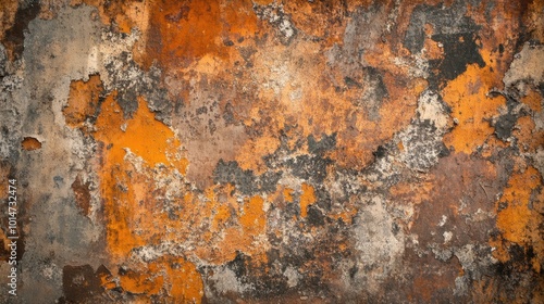 Old, rustic copper bronze texture with worn-out patches and vintage orange hues, perfect for industrial or antique design backgrounds.