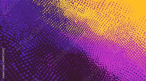 Wallpaper Mural Abstract purple and yellow polka dot background with a wavy, rippling effect. Torontodigital.ca