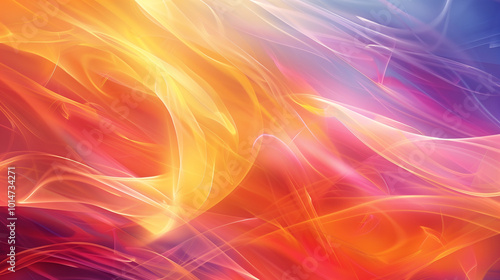 Abstract Swirling Lines in Red, Orange, and Purple