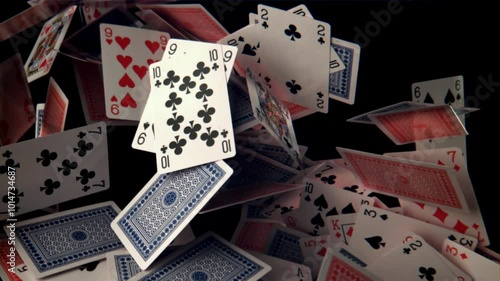 Poker Cards. Filmed on a high-speed camera at 1000 fps. High quality FullHD footage