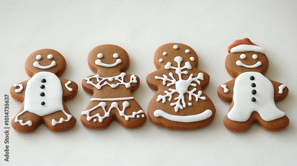 Set of different Christmas cookies on white background. Set of different Christmas cookies on white background.