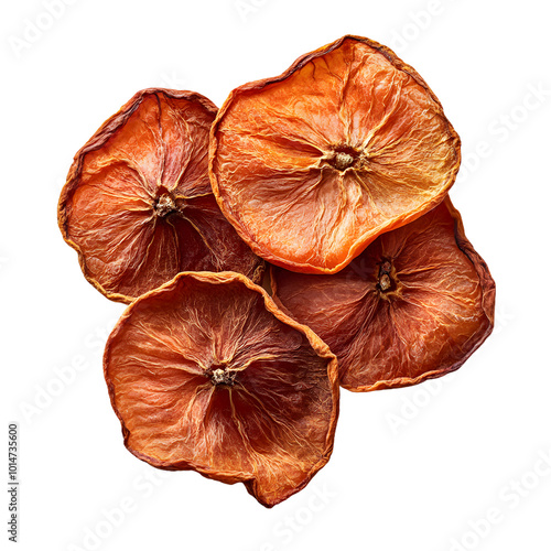 Close-up of dried persimmons: natural snack and culinary ingredient photo