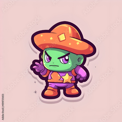 A little cartoon looking angry