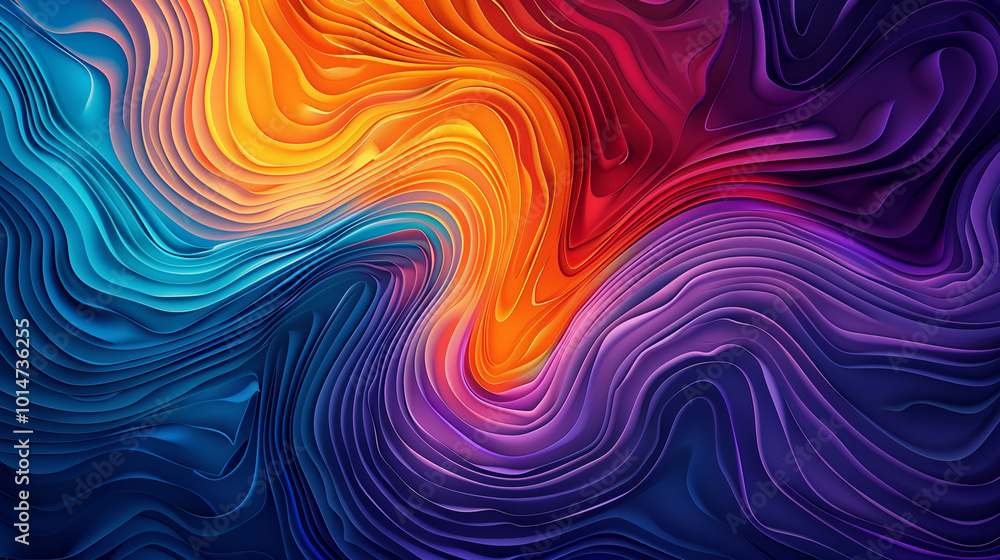 Fototapeta premium Abstract Wavy Pattern in Vibrant Hues