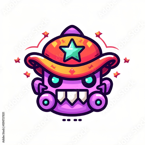 Cartoon halloween pumpkin head monster