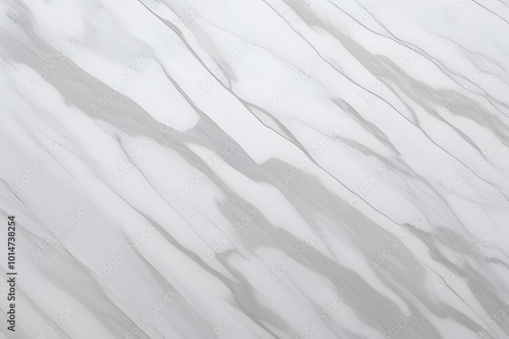 Fototapeta premium Close-up of a white marble texture with gray veining.