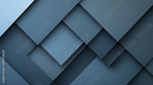 A dynamic interplay of blue geometric shapes creating a modern abstract design in contemporary space background