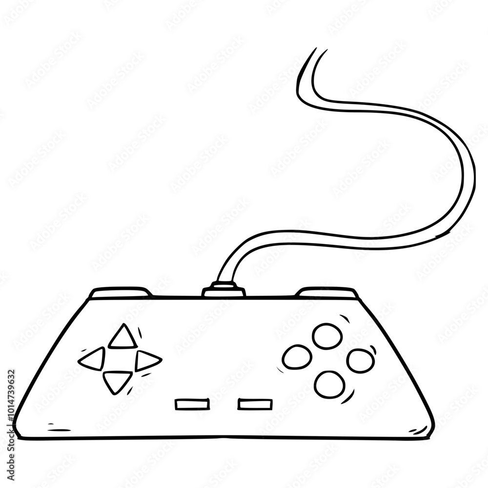 game controller illustration hand drawn outline vector game controller illustration hand drawn outline vector