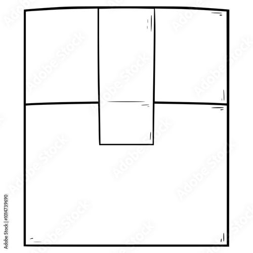 cardboard illustration hand drawn outline vector