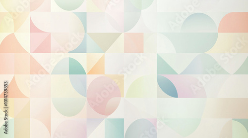 Wallpaper Mural Soft Geometric Shapes Background in Pastel Tones Torontodigital.ca