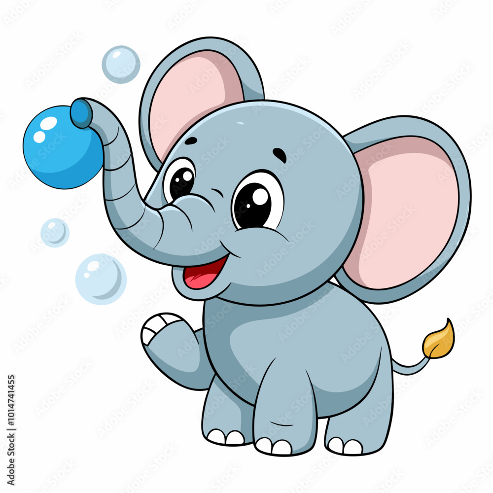 Naklejka premium Adorable Kawaii Elephant Vector Illustrations for Cute Designs