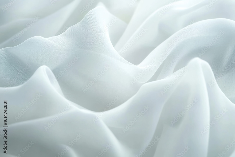 Obraz premium Soft White Fabric Waves in Gentle Motion