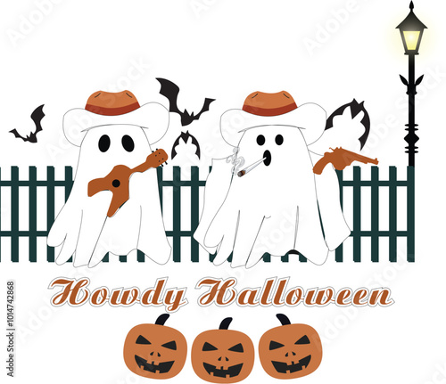 Howdy Halloween EPS Western Cowboy PNG