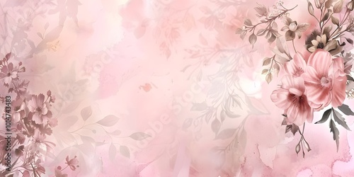 Soft pink floral background with delicate blossoms and subtle textures, ideal for elegant designs and romantic themes.