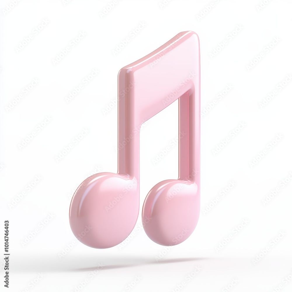 3D icon minimal on isolated white background, A stylish pink music note icon, perfect for representing creativity, sound, and harmony in digital projects, 3D rendering illustration 3D icon minimal on isolated white background, A stylish pink music note icon, perfect for representing creativity, sound, and harmony in digital projects, 3D rendering illustration