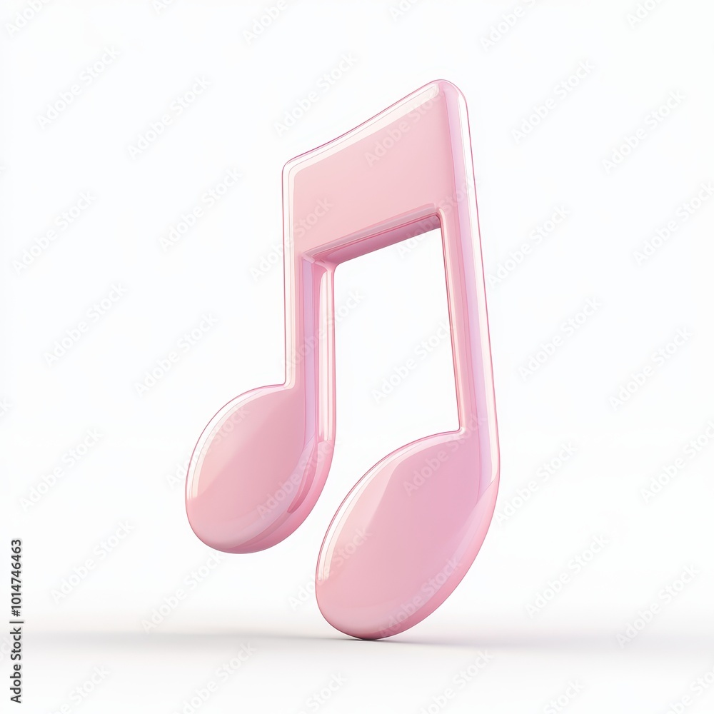 3D icon minimal on isolated white background, Stylish pink musical note icon on a clean background, perfect for music-themed designs and creative projects, 3D rendering illustration 3D icon minimal on isolated white background, Stylish pink musical note icon on a clean background, perfect for music-themed designs and creative projects, 3D rendering illustration