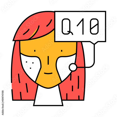 coenzyme q10 in cosmetics line icon vector. coenzyme q10 in cosmetics sign. isolated symbol illustration