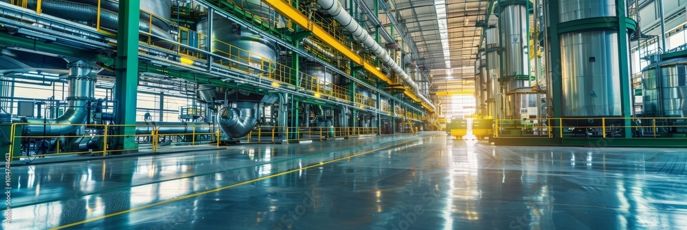 Industrial factory with machinery and equipment. Industrial factory with machinery and equipment.