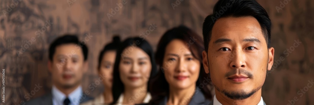 Diverse group of business professionals in formal attire. Diverse group of business professionals in formal attire.