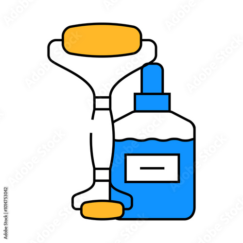 roller face massager line icon vector. roller face massager sign. isolated symbol illustration