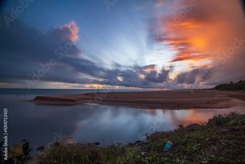 sunset over the river