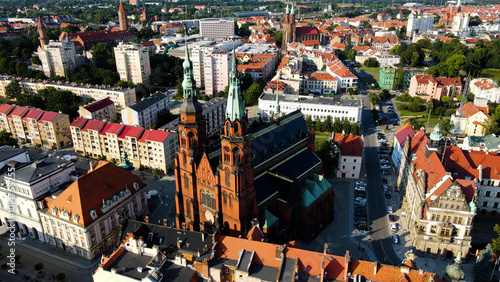 view panorama city architecture ancient Europe Legnica Poland photo