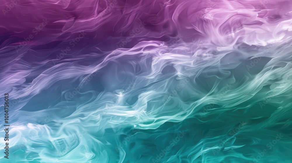 Fototapeta premium a beautiful abstract and smooth gradient with slight noise, wallpaper, blending from a cool greens to blues and purples