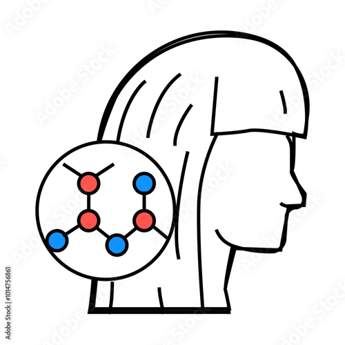 creatine or other hair chemicals line icon vector. creatine or other hair chemicals sign. isolated symbol illustration