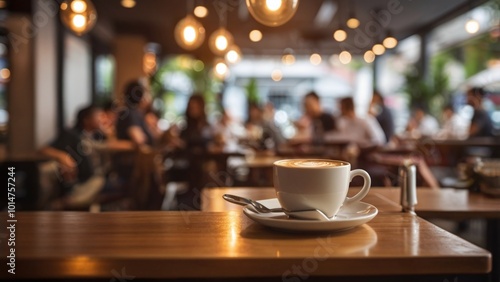 Blur coffee shop or cafe restaurant, Blurred restaurant background with some people and chefs working