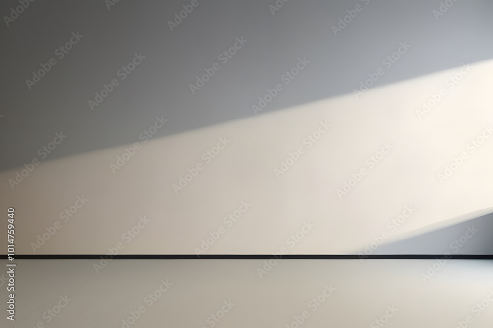 Minimalist interior with sunlight casting a diagonal shadow on a plain wall. Minimalist interior with sunlight casting a diagonal shadow on a plain wall.