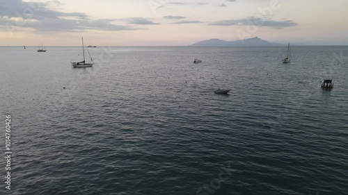 Beautiful view of Palacio Beach in Dili, East Timor, in the afternoon. This location is a place of activity for local residents which is also the 0 km point of Dili City, Timor Leste.