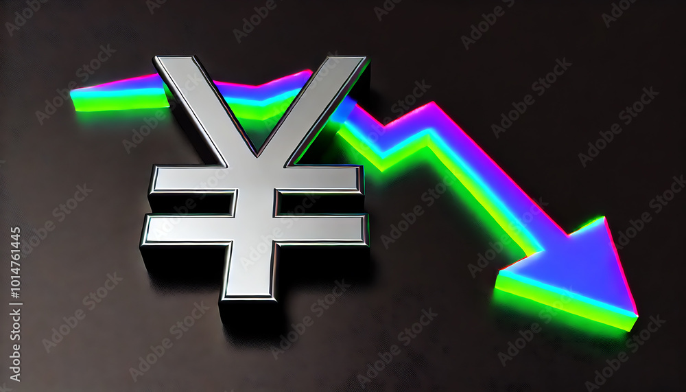 Obraz premium 円安が加速するイメージグラフ1