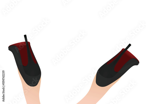 18+ icon with woman shoes. vector