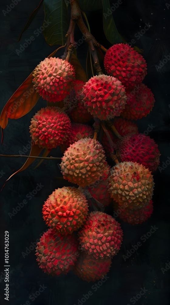 Luscious Lychee Fruit Dramatic Illumination Moody Backdrop Sensual Textural Study Luscious Lychee Fruit Dramatic Illumination Moody Backdrop Sensual Textural Study