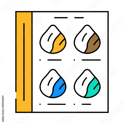 catalog of hair dyes line icon vector. catalog of hair dyes sign. isolated symbol illustration