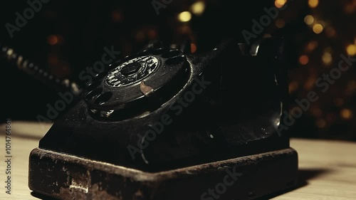 footage of old phone dark background