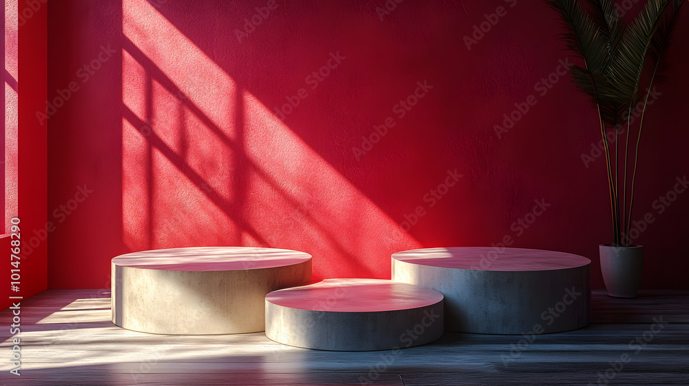Minimalist plain red background for product display with smooth texture, perfect for advertising, promotional content, or digital presentations. The bold red color creates a striking contrast, making Minimalist plain red background for product display with smooth texture, perfect for advertising, promotional content, or digital presentations. The bold red color creates a striking contrast, making