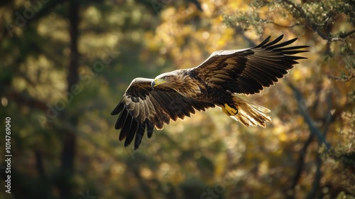 Wallpaper Mural The majestic eagle flies with its wings spread wide Torontodigital.ca