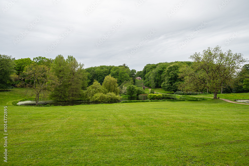 The beautiful landscape of Liselund park in Denmark The beautiful landscape of Liselund park in Denmark