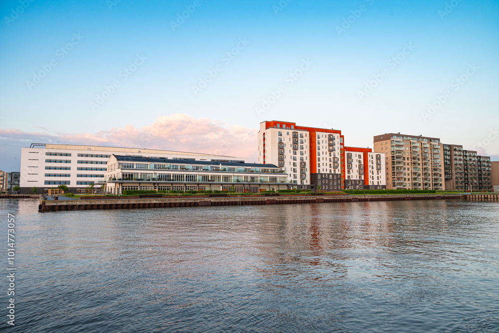Naklejka premium skyline of city of aalborg in Denmark