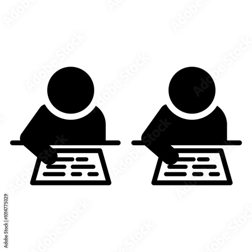 students taking a test icon
