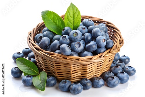 Wallpaper Mural Lots of blueberry in a basket on white background Torontodigital.ca